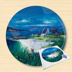 Early Summer on the way to Elgol, Isle of Skye, Glass Cutting Board by Jean Feeney