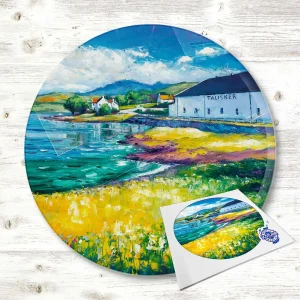 Talisker, Isle of Skye, Glass Cutting Board by Jean Feeney