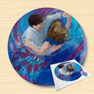 Blue Waltz, Glass Cutting Board by Janet McCrorie