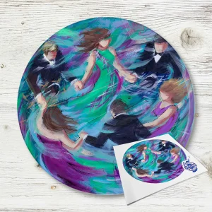Tartan Twirl, Glass Cutting Board by Janet McCrorie