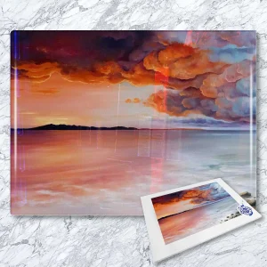 Fiery and Cool Clouds, Glass Cutting Board by Scott McGregor