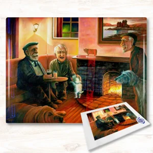 Taking the Dogs for a Walk, Glass Cutting Board by Scott McGregor