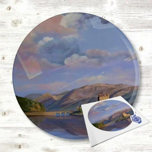 Eilean Donan Northside, Glass Cutting Board by Scott McGregor