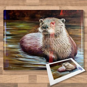 Otter, Glass Cutting Board by Scott McGregor