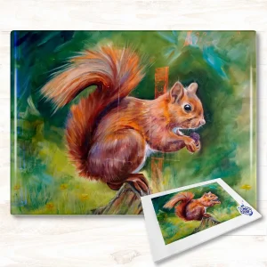 Squirrel, Glass Cutting Board by Scott McGregor