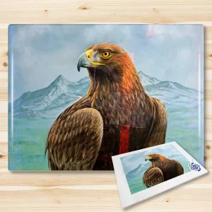 Golden Eagle in The Cuillins, Isle of Skye, Glass Cutting Board by Scott McGregor