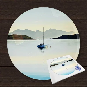 Calm on the Clyde, Glass Cutting Board by Scott McGregor