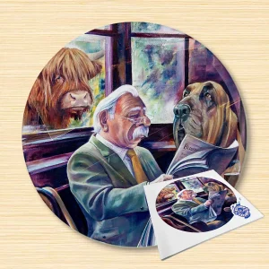 The Colonel and Clyde, Glass Cutting Board by Scott McGregor
