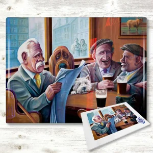 Having a Pint with the Colonel, Glass Cutting Board by Scott McGregor