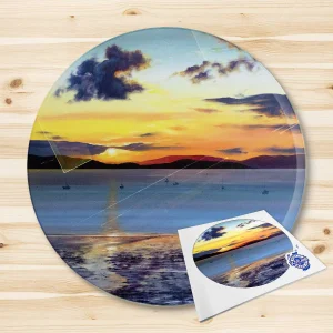 Sundown over Bute, Glass Cutting Board by Scott McGregor