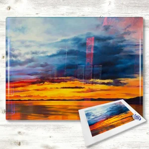 West Coast Sunset, Glass Cutting Board by Scott McGregor