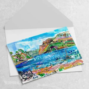 Skye, Boat, Greeting Card by Clare Arbuthnott