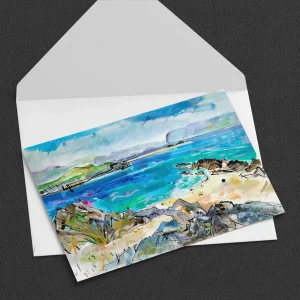 Green Sea, Iona, Greeting Card by Clare Arbuthnott