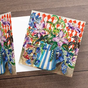 Clematis and Black Treacle, Greeting Card by Clare Arbuthnott