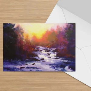 Evening Fire, Greeting Card by Colin Robertson