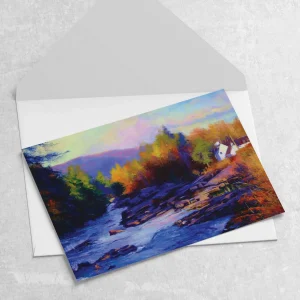 Sunlight on the Bridge, Killin, Greeting Card by Colin Robertson