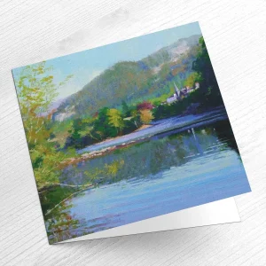 Quiet Reflections, Dunkeld, Greeting Card by Colin Robertson