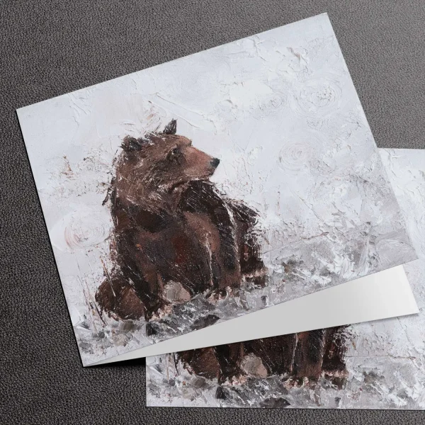 Bear in the Mist, Greeting Card by Charlotte Strawbridge