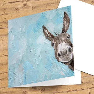 Curious Donkey, Greeting Card by Charlotte Strawbridge