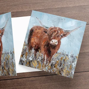 Highland Coo, Greeting Card by Charlotte Strawbridge