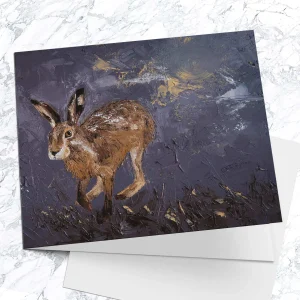 Midnight Hare, Greeting Card by Charlotte Strawbridge