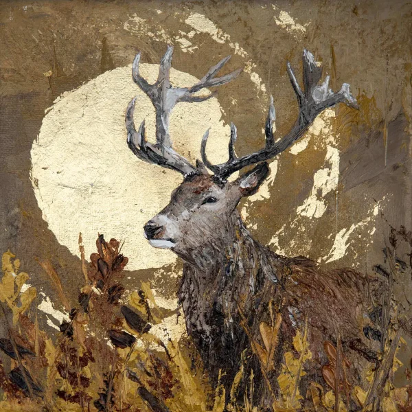 Moonlight Stag, Greeting Card by Charlotte Strawbridge - Image 2