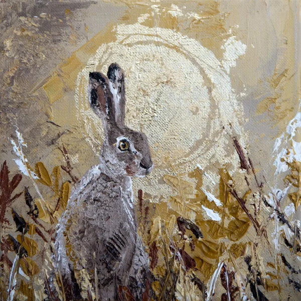 Moonlit Hare, Greeting Card by Charlotte Strawbridge - Image 2
