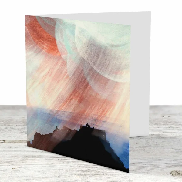 Red, White & Blue Edinburgh Castle, Greeting Card by Esther Cohen