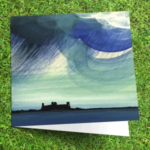 Rain Storm over Tantallon Castle, Greeting Card by Esther Cohen