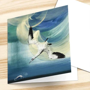 Diving Toward the Bass Rock, Greeting Card by Esther Cohen