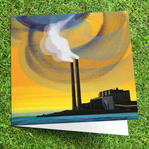 Cockenzie Chimneys, Greeting Card by Esther Cohen