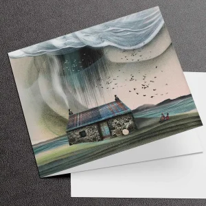 Agnes and Magnus Bothy, Going for a Stroll, Somewhere over Fife, Greeting Card by Esther Cohen