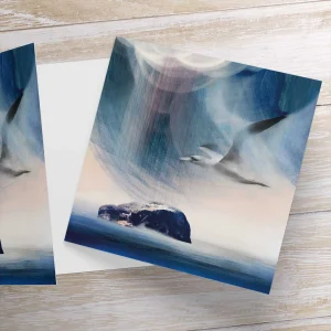 Seacliff Bass, Bird and Bass, Greeting Card by Esther Cohen