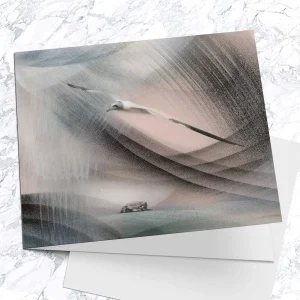 Winter Bass, Bird and Bass, Greeting Card by Esther Cohen