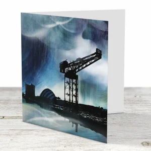 Finnieston Crane, Glasgow, Greeting Card by Esther Cohen