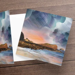 Summer Sunset, Seacliff Beach, Greeting Card by Esther Cohen