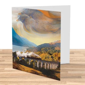 Steemin’ Up Glenfinnan, Inverness-shire, Greeting Card by Esther Cohen