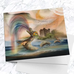 Nessie Goes for a Swim, Greeting Card by Esther Cohen