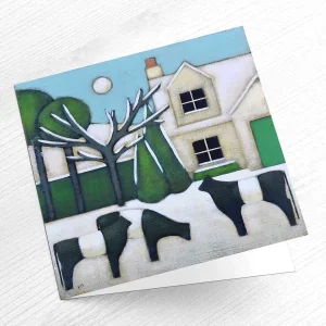 Galloway Winter Cottage, Greeting Card by Fiona Millar