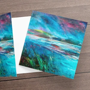 Green Hills and Grass, Greeting Card by Fiona Matheson