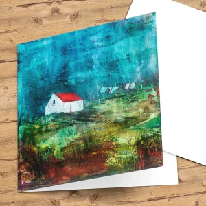 Drying Green and Peat Bog, Greeting Card by Fiona Matheson