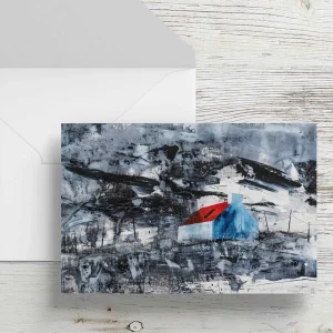 Blue Gable and Roof Light, Greeting Card by Fiona Matheson