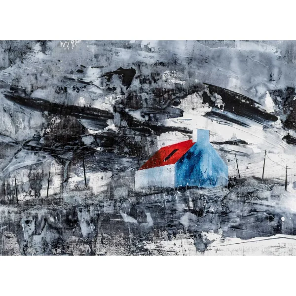 Blue Gable and Roof Light, Greeting Card by Fiona Matheson - Image 2