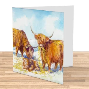 Winter feeding, Greeting Card by Hilary Barker
