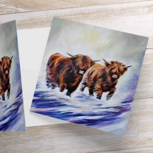 Fun in the snow, Greeting Card by Hilary Barker