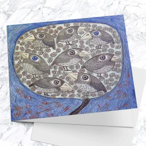 Bird Tree, Greeting Card by Ingrid Nilsson