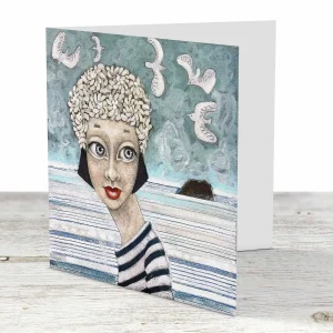 Tidal Stripes, Greeting Card by Ingrid Nilsson