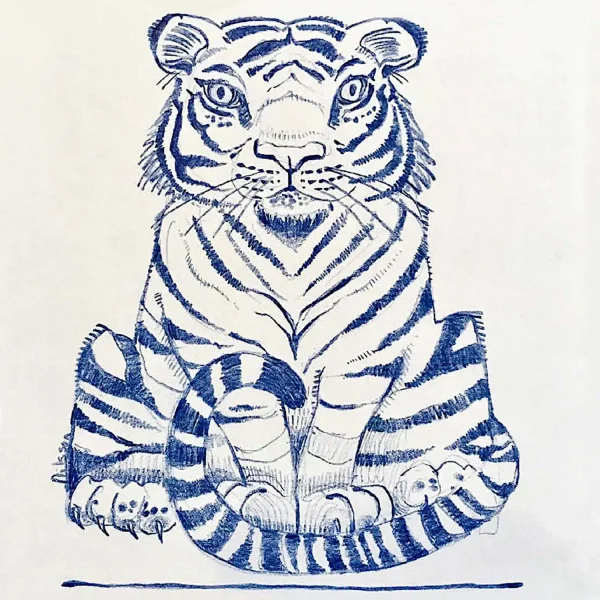 Tiger Underlined, Greeting Card by Ingrid Nilsson - Image 2