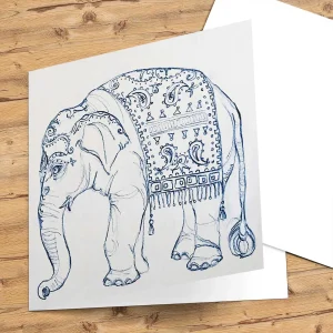Blue Elephant, Greeting Card by Ingrid Nilsson