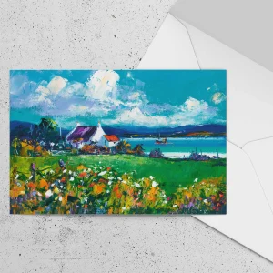 Steamer Heading for Port Appin, Greeting Card by Jean Feeney
